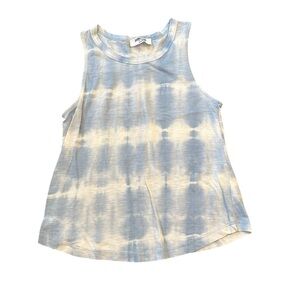Double Zero Brand Women's Blue Tie Dye Stripe Jersey Tank Top Size Spicy Small